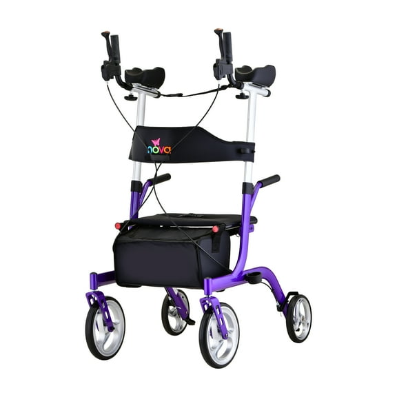 NOVA Medical Phoenix Rise UP Rollator, Upright Rolling Walker, Purple