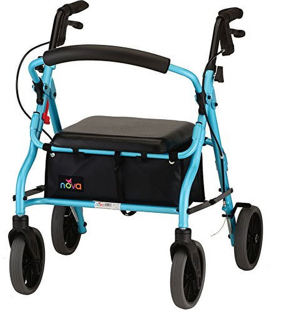 NOVA Medical Products 18" Zoom Rolling Walker, Sky Blue