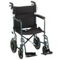 thumbnail image 1 of NOVA Medical Products 20" Lightweight Transport Chair with 12" Rear Wheels & Hand Brakes, Blue, 1 of 5