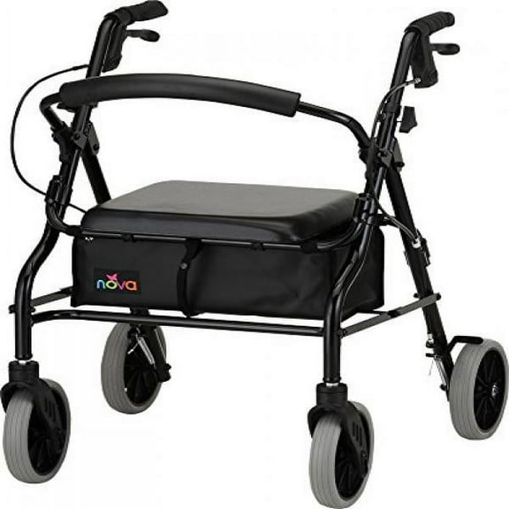 NOVA Medical Products 20 Zoom Rolling Walker, Black