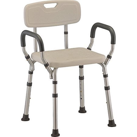 NOVA Medical Products Bath & Shower Seat with Arms and Back, White, 8 Pound