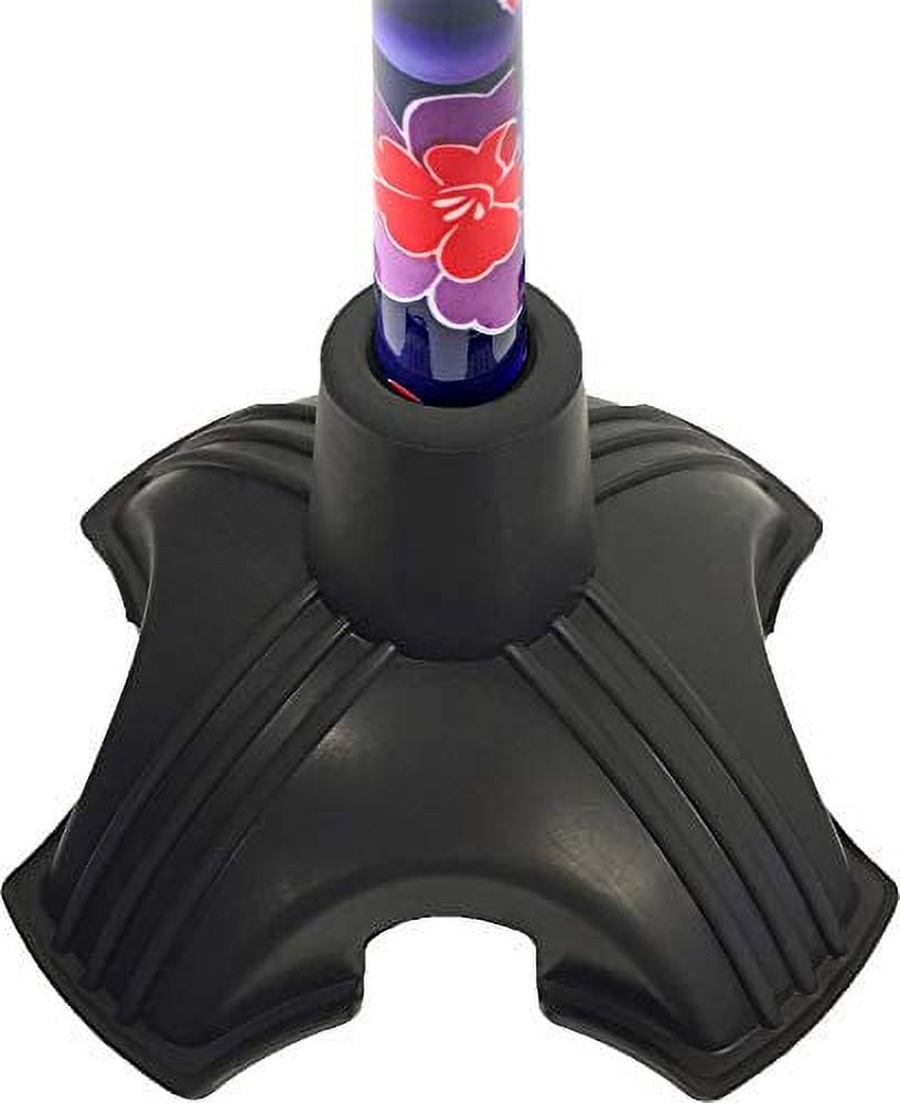 NOVA Medical Products Cane Tip, Stand Alone Quad Tip with Rubber Grip Traction for Walking Cane, Extra-Wide Cane Tip, Fits all 3/4 Diameter Canes, Black (10040BK)