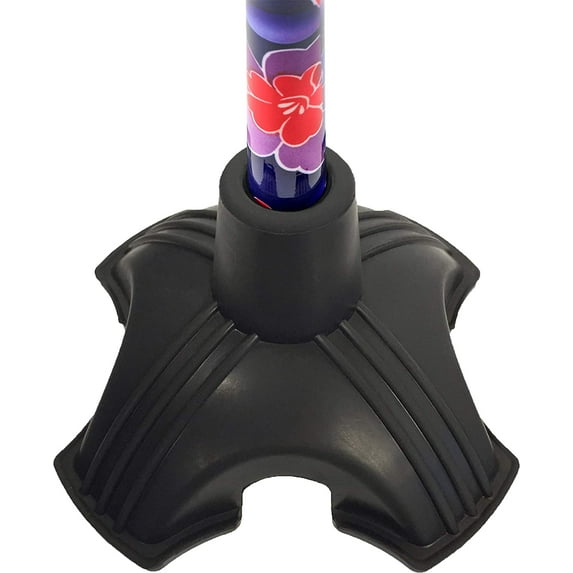 NOVA Medical Products Cane Tip, Stand Alone Quad Tip with Rubber Grip Traction for Walking Cane, Extra-Wide Cane Tip, Fits all 3/4” Diameter Canes, Black (10040BK)