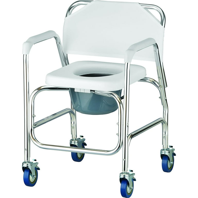 Wheeled commode discount chair safe use