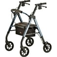 thumbnail image 1 of NOVA Medical Products Star DX Heavy Duty Bariatric Rollator Walker with Extra Wide Padded Seat, 8” Wheels, Fold Lock Feature, with Adjustable Seat Height & 450 lb Weight Capacity, Blue, 1 of 4
