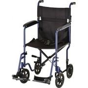 NOVA Medical Products Steel Transport Chair, Black, 19 Inch, 23 Pound