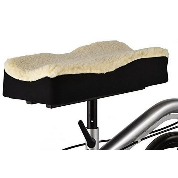 NOVA Medical Products Universal Knee Scooter Pad Cover, Thick Padded Fleece Faux Sheepskin Cushion Top, Easy to Fit & Secure on Most Knee Scooters & Knee Walkers, Washable, Beige