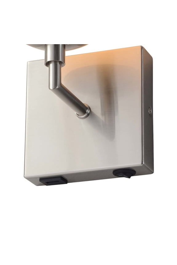 Globe Wall Sconce - 10'', Satin Nickel, Plug-in, Rocker Switch
