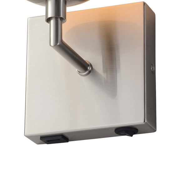 NOVA OF CALIFORNIA Globe Wall Sconce - 10'', Satin Nickel, Plug-in, Rocker Switch