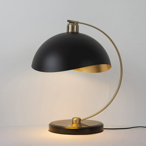 NOVA OF CALIFORNIA Mini Accent Table Lamp,Weathered Brass, Matte Black, Black Marble Base