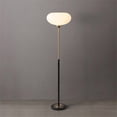 thumbnail image 1 of Morelli Torchiere Floor Lamp - Lucite Shade Brass Walnut Marble Base Dimmer, 1 of 1