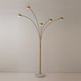 thumbnail image 1 of Mushroom 5-Light Arc Floor Lamp - Brass White Marble Base Dimmer, 1 of 1