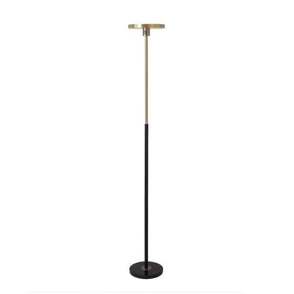 NOVA OF CALIFORNIA Redondo Torchiere Floor Lamp - Matte Black, Dimmer Switch