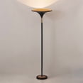 thumbnail image 1 of Lodi Torchiere Floor Lamp - Black Gold Leaf Shade Walnut Marble Base Foot Dimmer, 1 of 1