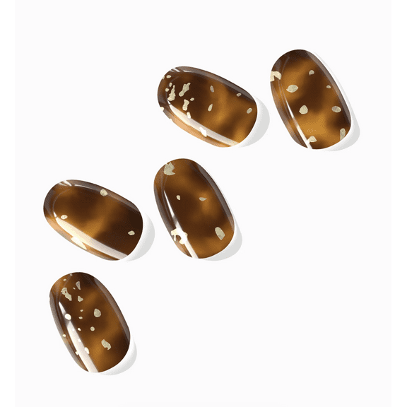 NOVA Semi Cured Gel Nail Strips (Tiger Eye)- The 10 Minute Manicure. Salon-Quality, Works with Any Nail Lamp, Easy to Apply & Remove - Incl. Nail File & Stick