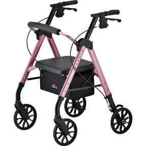 NOVA Star 8 Rollator Walker with Perfect Fit Size System, Lightweight & Foldable, Easy to Lift & Carry, Great for Travel, Color Pink