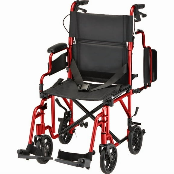 NOVA Transport Chair with Flip-Up Desk Arms, Color Red