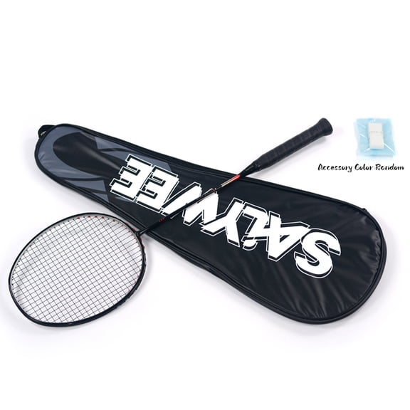 NOVA Upgraded Badminton Racket - T800+30T Full Carbon Fiber, 5U 77±3g (Unstrung), Offensive (305±5mm), 28-32lbs, Carbon Cloth Bottom Cover, Fish Mouth Sharp Cone Cover, Gradient Electroplated Design