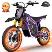 ESKUTE NOVAX Electric Dirt Bike for Adults/Teens, 4000W 46MPH Fast Electric Motorcycle, 48V 22.8Ah Long Range Battery, Full Suspension, Hydraulic Brakes, Purple with Lock, UL2849