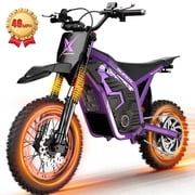 ESKUTE NOVAX Electric Dirt Bike for Adults/Teens, 4000W 46MPH Fast Electric Motorcycle, 48V 22.8Ah Long Range Battery, Full Suspension, Hydraulic Brakes, Purple, UL2849