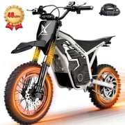 ESKUTE NOVAX Electric Dirt Bike for Adults/Teens, 4000W 46MPH Fast Electric Motorcycle, 48V 22.8Ah Long Range Battery, Full Suspension, Hydraulic Brakes, White with Lock, UL2849