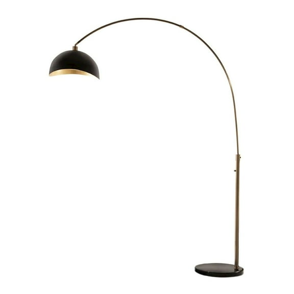 NOVA OF CALIFORNIA Luna Bella Arc Floor Lamp - Brass/Matte Black/Gold Leaf