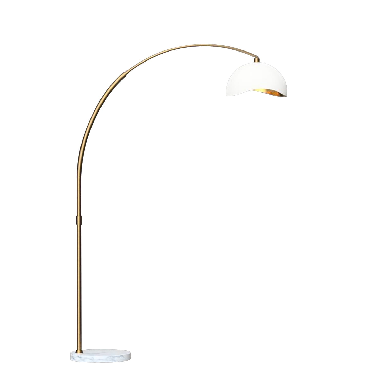 Luna Bella White and Brass Adjustable Arc Lamp