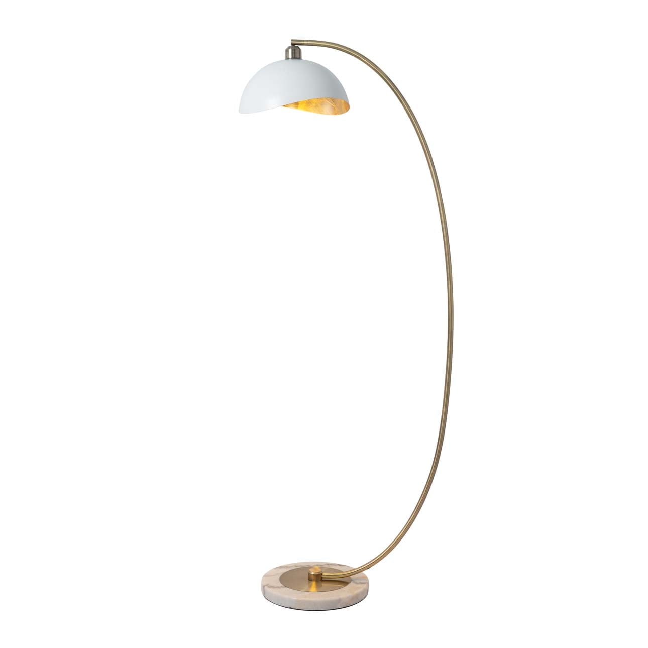 Luna Bella 88" Weathered Brass Arc Lamp with White Steel Shade