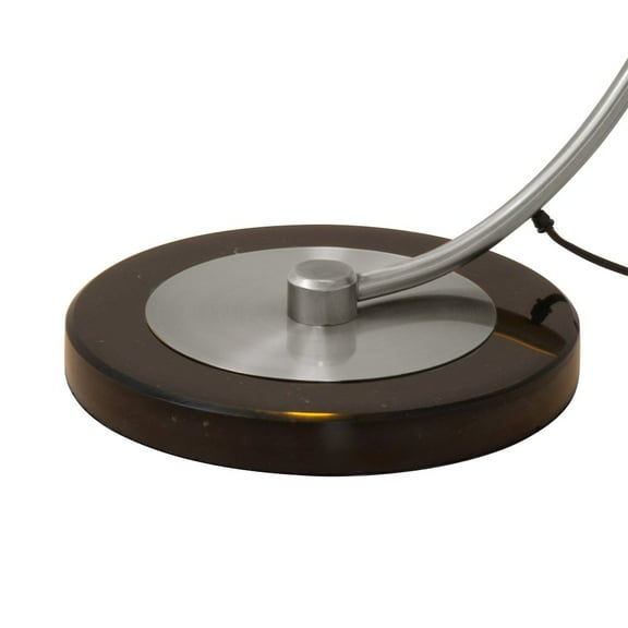 NOVA OF CALIFORNIA Luna Bella Chairside Arc Floor Lamp - Black & Silver-Leaf Shade, Antique Nickel