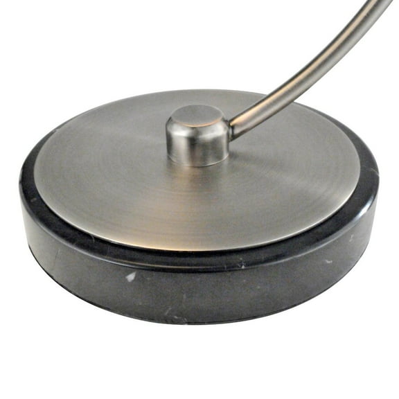 NOVA OF CALIFORNIA Luna Bella Table Lamp - 28", Antique Nickel, Matte Black/Silver-Leaf Shade