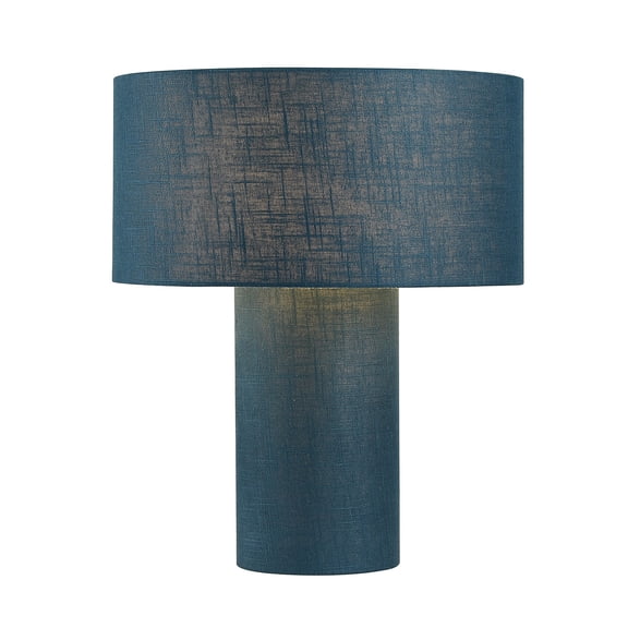 NOVA of California Moonlight Table Lamp - Sky Blue Linen Shade, Dimmer Switch