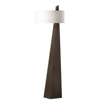 Obelisk Floor Lamp - 63 Chestnut Wood Linen Shade On/Off Switch