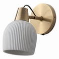 thumbnail image 1 of Petaluma Bone Porcelain Wall Sconce - Weathered Brass Dimmer switch, 1 of 8