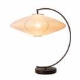 thumbnail image 1 of NOVA of California Roswell Table Lamp - Matte Black & Gunmetal Finish, Handcrafted Shinpuru-sa Linen-Cotton Shade, Black Marble Base, 1 of 10