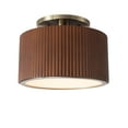 thumbnail image 1 of Tambo Semi-Flush Mount Ceiling Light - Dark Walnut Wood Finish Weathered Brass, 1 of 9