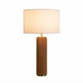 thumbnail image 1 of Tambo Table Lamp - Natural Ash Wood & Weathered Brass White Linen Shade, 1 of 12