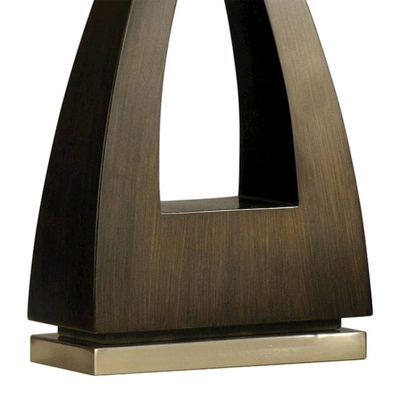 Trina Table Lamp - 30 Pecan Wood Brushed Nickel 3-way Rotary Switch