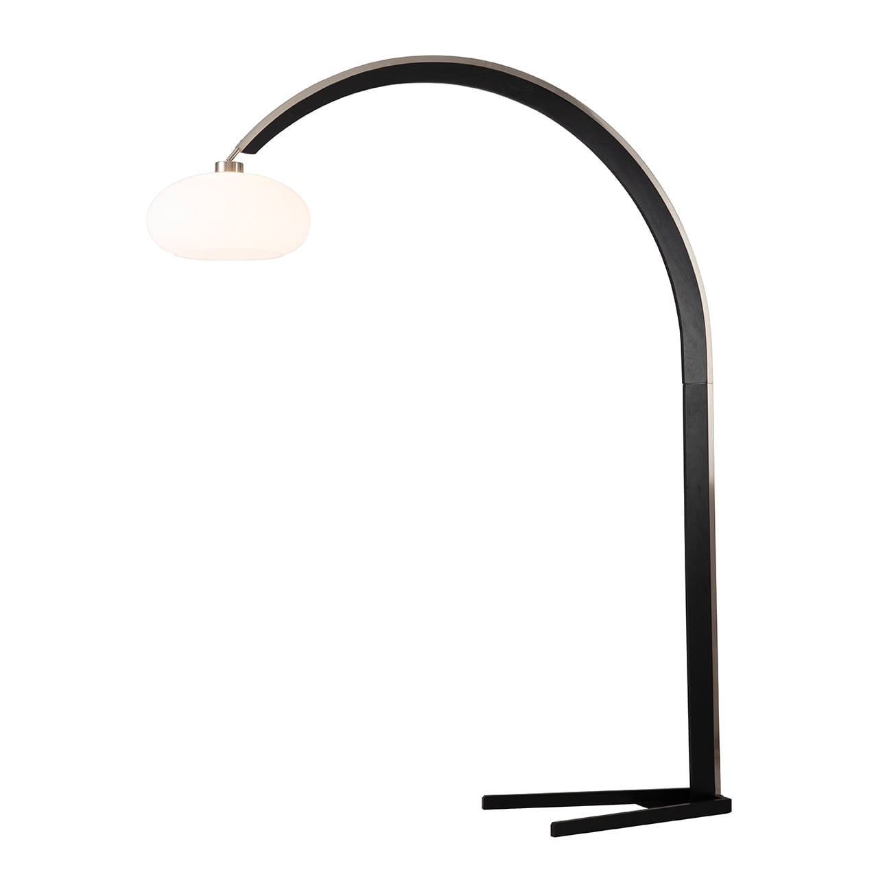 Vaulted 86" Satin Nickel and Black Arc Floor Lamp