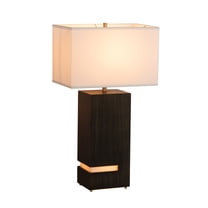 Zen Standing Table Lamp - Gilded Ebony Wood Finish