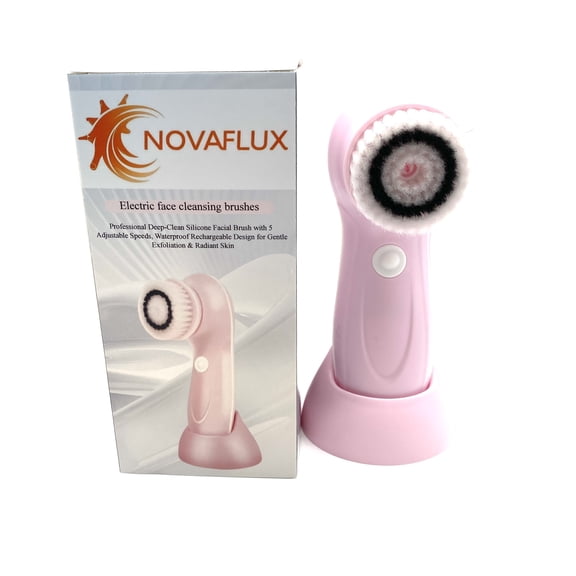 NOVAFLUX Electric face cleansing brushes Pink ABS Shell 1.2w Electric Face Cleansing Brushes With Five Speed Waterproof Three Hour Charge
