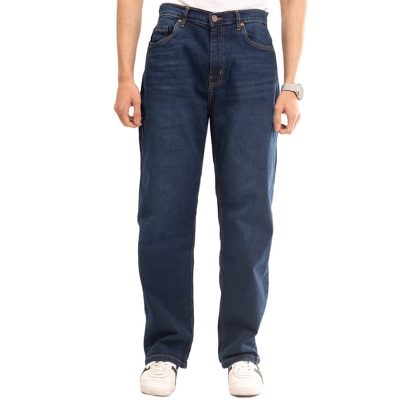 NOVASTILE Men's Distressed Relaxed Fit Stretch Straight Leg Denim Jeans Classic Minimal Clean Design Everyday Casual Comfort Basic Denim Pants Light Wash M7 Blue 32
