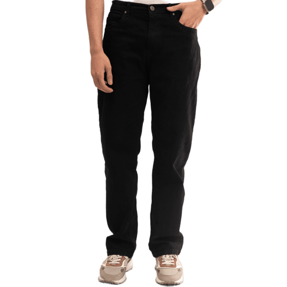 NOVASTILE Men's Distressed Relaxed Straight Fit Stretch Denim Jeans Classic Clean Minimal Design Everyday Casual Comfort Versatile Basic Straight Leg Denim Pants Jet Black Streetwear M7 Black 36