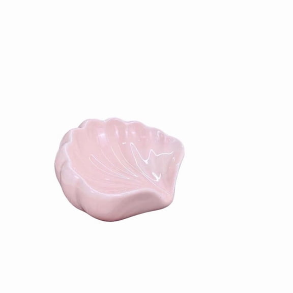 NOVATRAX Seashell Ceramic Soap Dish for Bathroom & Shower – Solid Bar Soap Holder with Drain Holes