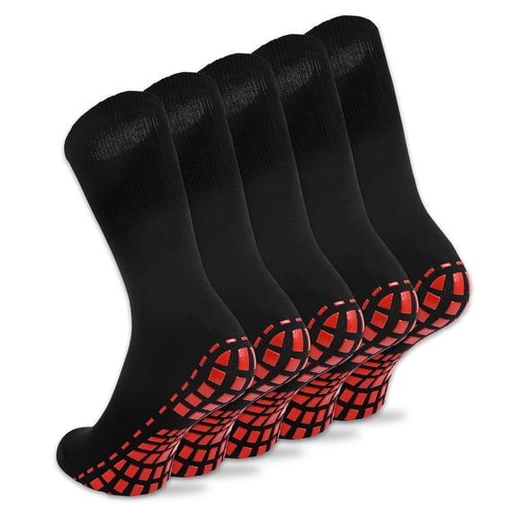 NOVAYARD 5 Pairs Non Slip Socks Hospital Diabetic Non Skid Socks Yoga Pilates Slipper Socks Men Women