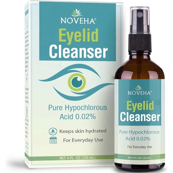 NOVEHA Gentle Eyelid and Lash Cleanser - Pure and Gentle Hypochlorous Acid Spray (120mL)