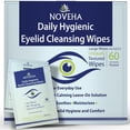 thumbnail image 1 of NOVEHA 60PCs Daily Hygienic Eyelid Wipes | for Blepharitis & Itchy Eyes, Demodex | Individually Wrapped Refreshening Eye Wipes, Calming Moisturizer | Lid & Lash Cleanser, 1 of 8
