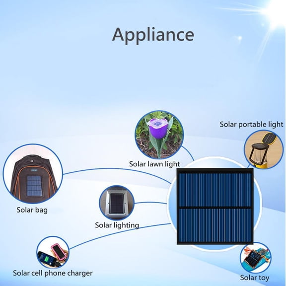 NOVELAR 2.36 Inch Square Solar Panel, 5.5V 80mA High Conversion Rate for Consistent Energy, Perfect for Building Solar-Powered Toys and Demonstration Kits