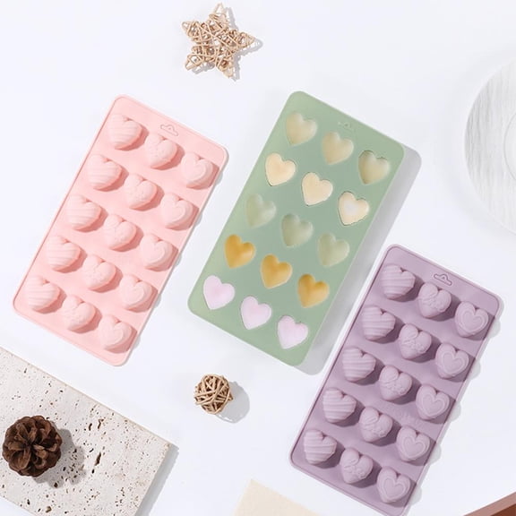 NOVELAR 3-Pack Heart-Shaped Baking Molds, Oven & Freezer Safe Up to 446°F, Ideal for Crafting Homemade Chocolates and Jellies