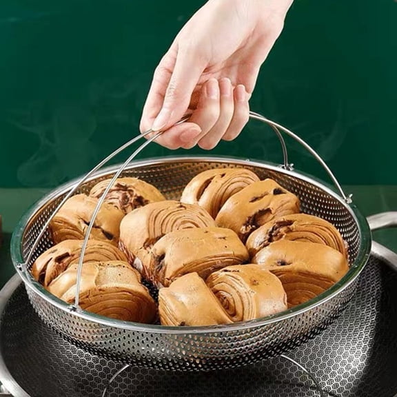 NOVELAR 304 Stainless Steel Steamer Insert, Fits Most Pots for Simultaneous Multi-Food Cooking, Great for Family Dinners and Meal Preparation