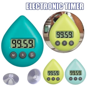 NOVELAR ABS Plastic Digital Timer, 0.63 in Thick, Hangs in Shower to Shorten Showers, Also Works as Kitchen or Office Timer